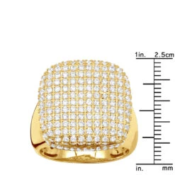 Statement 10K Yellow Gold 3 Carat Diamond Pinky Ring For Men -Luxurman jewelry statement and pinky rings collection 10k gold 3 carat diamond ring for men rulerye