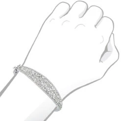 Unique 14K White Gold Baguette & Round Diamond Bangle Bracelet For Women 3 Carat -Luxurman jewelry unique 14k gold baguette round diamond bangle bracelet for women 3 carat bodwh 2