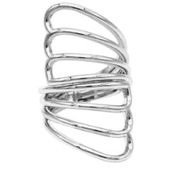 Unique 14K White Gold Butterfly Wings Cocktail Ring For Women By Luxurman