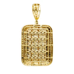Unique 1.75 Carat Small Diamond 14K Yellow Gold Iced Out Dog Tag Pendant 1 Inch -Luxurman jewelry unique 175 carat small diamond 14k gold iced out dog tag pendant 1 inch 803177 backye