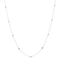 Unique 36inch Blue Diamonds By The Yard Women's Necklace 14K Yellow Gold Chain 1.4ct -Luxurman jewelry unique 36inch blue diamonds by the yard womens necklace 14k gold chain 14ct ro