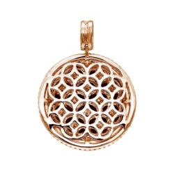 Unique Halo Ruby And Diamond Circle Pendant For Women 14K Rose Gold 4CT LUXURMAN -Luxurman jewelry unique halo ruby and diamond circle pendant for women 14k gold 4ct luxurman backro 1