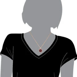 Unique Halo Ruby And Diamond Circle Pendant For Women 14K Rose Gold 4CT LUXURMAN -Luxurman jewelry unique halo ruby and diamond circle pendant for women 14k gold 4ct luxurman bodro 1