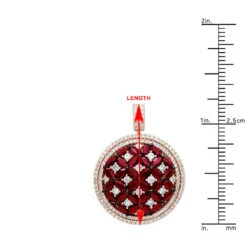 Unique Halo Ruby And Diamond Circle Pendant For Women 14K Rose Gold 4CT LUXURMAN -Luxurman jewelry unique halo ruby and diamond circle pendant for women 14k gold 4ct luxurman rulerro 1