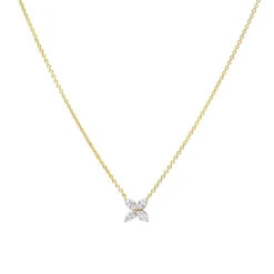 Unique Ladies 14K Rose Gold Flower Neckace With 1 Carat Marquise Cut Diamonds 8 Unique Ladies 14K Rose Gold Flower Neckace With 1 Carat Marquise Cut Diamonds -Luxurman jewelry unique ladies 14k gold flower neckace with 1 carat marquise cut diamonds ye