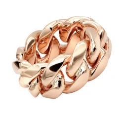 Unique Solid 14K Yellow Gold Cuban Link Chain Ring For Men -Luxurman jewelry unique mens solid gold rings 14k gold cuban link chain ring ro