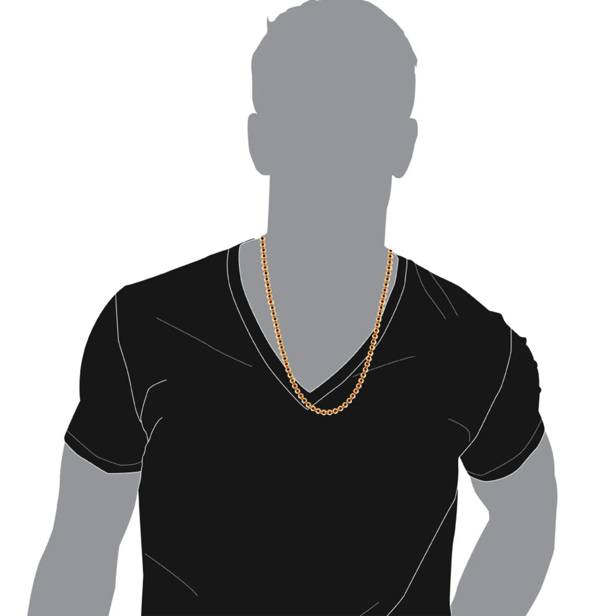 Unique Men's Tennis 10K Yellow Gold Ruby Necklace For Men 10.5ct By Luxurman 5 Unique Men's Tennis 10K Yellow Gold Ruby Necklace For Men 10.5ct By Luxurman - Image 5