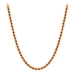 Unique Men's Tennis 10K Yellow Gold Ruby Necklace For Men 10.5ct By Luxurman