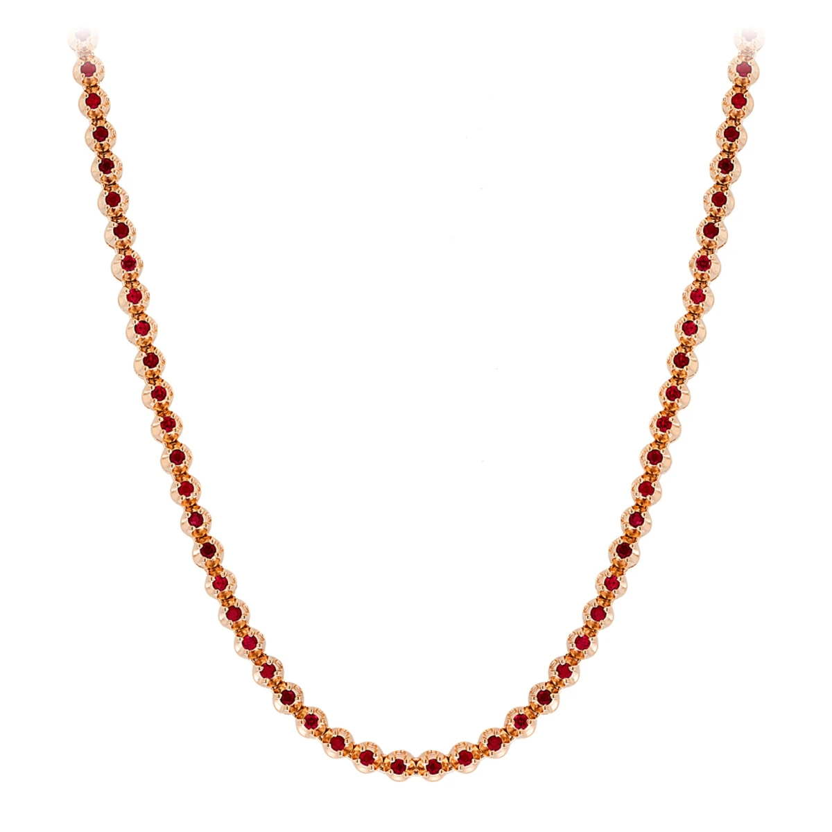 Unique Men's Tennis 10K Yellow Gold Ruby Necklace For Men 10.5ct By Luxurman 3 Unique Men's Tennis 10K Yellow Gold Ruby Necklace For Men 10.5ct By Luxurman - Image 3