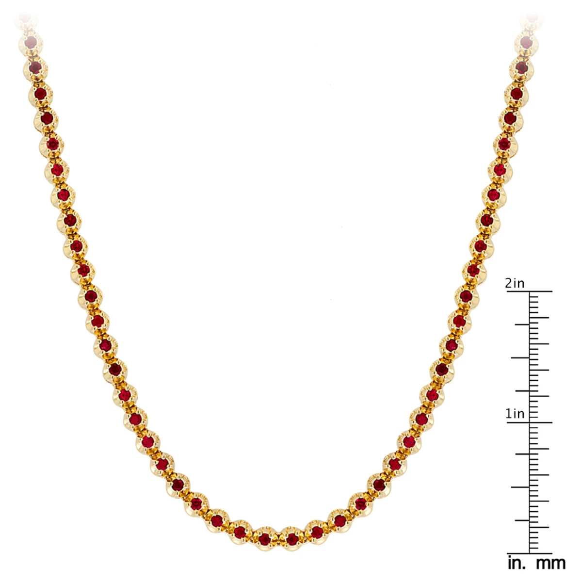 Unique Men's Tennis 10K Yellow Gold Ruby Necklace For Men 10.5ct By Luxurman 6 Unique Men's Tennis 10K Yellow Gold Ruby Necklace For Men 10.5ct By Luxurman - Image 6