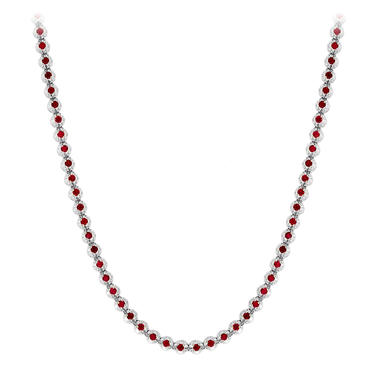 Unique Men's Tennis 10K Yellow Gold Ruby Necklace For Men 10.5ct By Luxurman 2 Unique Men's Tennis 10K Yellow Gold Ruby Necklace For Men 10.5ct By Luxurman - Image 2