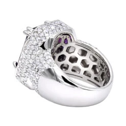 Unique Vintage Style Amethyst And Diamonds Ring 5 Carats 14K White Gold -Luxurman jewelry unique vintage style amethyst and diamonds ring 5 carats in 14k gold backwh