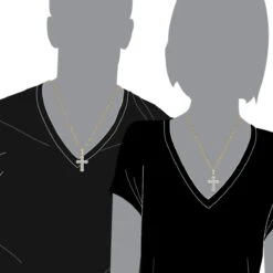 Uniquely Designed 14K Yellow Gold Pave Diamond Cross Pendant For Men & Women 1.2ct -Luxurman jewelry uniquely designed 14k gold pave diamond cross pendant for men women 12ct 803185 bodye