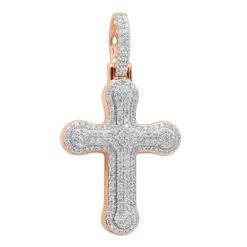 Uniquely Designed 14K Yellow Gold Pave Diamond Cross Pendant For Men & Women 1.2ct -Luxurman jewelry uniquely designed 14k gold pave diamond cross pendant for men women 12ct 803185 ro