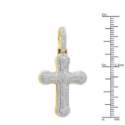 Uniquely Designed 14K Yellow Gold Pave Diamond Cross Pendant For Men & Women 1.2ct -Luxurman jewelry uniquely designed 14k gold pave diamond cross pendant for men women 12ct 803185 rulerye