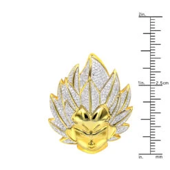 Vegeta 10K Yellow Gold Diamond Dragon Ball Z Pendant For Men 0.75ct Charm -Luxurman jewelry vegeta real 10k gold diamond dragon ball z pendant for men 075ct charm rulerye 2