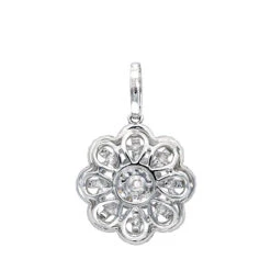 Vintage 18K White Gold Flower Cluster Diamond Pendant For Women 1.25ct LUXURMAN -Luxurman jewelry vintage 18k gold flower cluster diamond pendant for women 125ct luxurman backwh 20201204