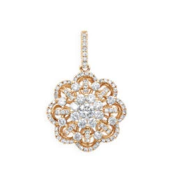 Vintage 18K White Gold Flower Cluster Diamond Pendant For Women 1.25ct LUXURMAN -Luxurman jewelry vintage 18k gold flower cluster diamond pendant for women 125ct luxurman ro 20201204