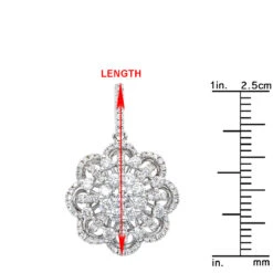 Vintage 18K White Gold Flower Cluster Diamond Pendant For Women 1.25ct LUXURMAN -Luxurman jewelry vintage 18k gold flower cluster diamond pendant for women 125ct luxurman rulerwh 20201204