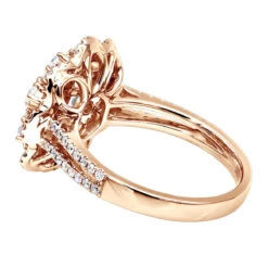 Vintage 18K White Gold Flower Cluster Diamond Ring For Women 1.25ct By Luxurman -Luxurman jewelry vintage 18k gold flower cluster diamond ring for women 125ct by luxurman backro