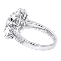 Vintage 18K White Gold Flower Cluster Diamond Ring For Women 1.25ct By Luxurman -Luxurman jewelry vintage 18k gold flower cluster diamond ring for women 125ct by luxurman backwh