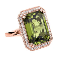 Ladies 14K White Gold Peridot Quartz Gemstone Diamond Cocktail Ring 1.75ct -Luxurman ladies 14k gold peridot quartz gemstone diamond cocktail ring 175ct rose