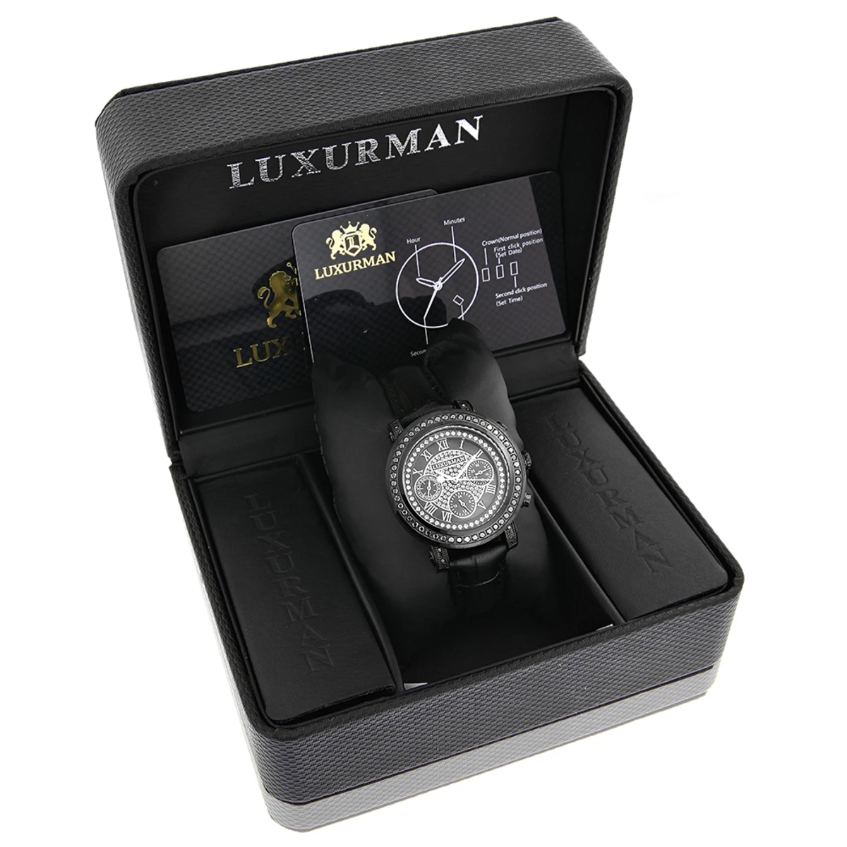Ladies Black Diamond Watch 2.15ct LUXURMAN 4 Ladies Black Diamond Watch 2.15ct LUXURMAN - Image 4