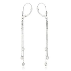 Ladies Chandelier Earrings With Diamonds By The Yard 0.6ct 14K White Gold 9 Ladies Chandelier Earrings With Diamonds By The Yard 0.6ct 14K White Gold -Luxurman ladies chandelier earrings with diamonds by the yard 06ct 14k gold backwh