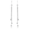 Ladies Chandelier Earrings With Diamonds By The Yard 0.6ct 14K White Gold