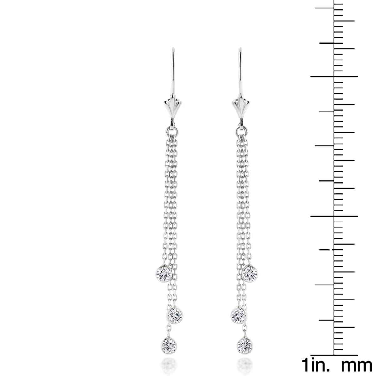 Ladies Chandelier Earrings With Diamonds By The Yard 0.6ct 14K White Gold 6 Ladies Chandelier Earrings With Diamonds By The Yard 0.6ct 14K White Gold - Image 6