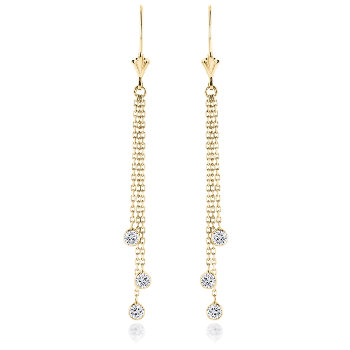 Ladies Chandelier Earrings With Diamonds By The Yard 0.6ct 14K White Gold 2 Ladies Chandelier Earrings With Diamonds By The Yard 0.6ct 14K White Gold - Image 2