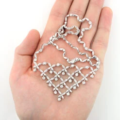 Ladies Diamond Designer Flower Necklace 4.5ct 14K White Gold 6 Ladies Diamond Designer Flower Necklace 4.5ct 14K White Gold -Luxurman ladies diamond necklaces designer flower necklace 45ct 14k 3