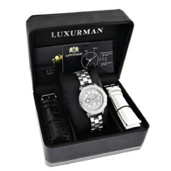 Ladies Diamond Watch 0.30 Ct Luxurman White MOP -Luxurman ladies diamond watch 030 ct luxurman white mop p 35236box