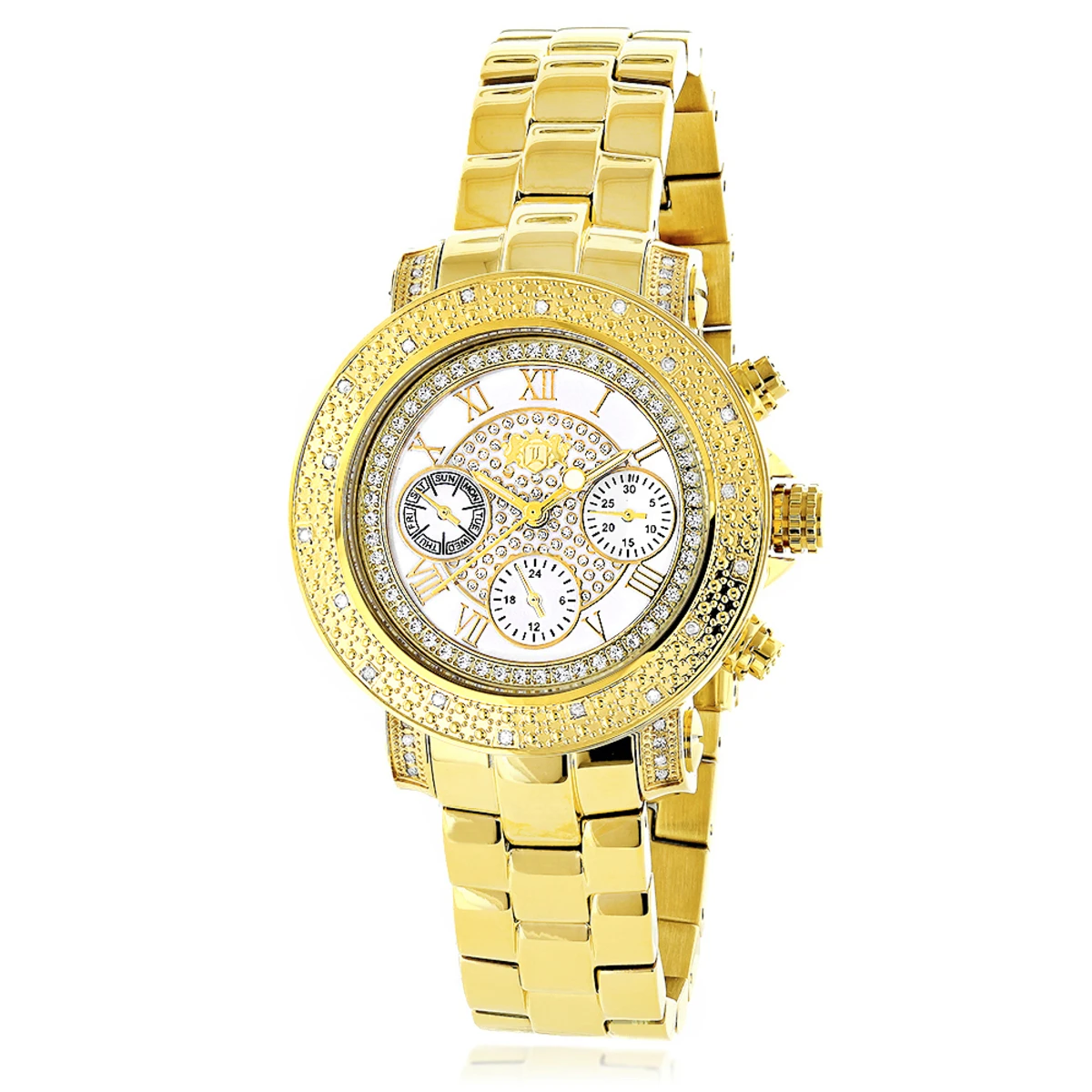 Ladies Diamond Watch 0.30 Ct Luxurman Yellow Gold Plated 1 Ladies Diamond Watch 0.30 Ct Luxurman Yellow Gold Plated