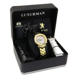 Ladies Diamond Watch 0.30 Ct Luxurman Yellow Gold Plated 8 Ladies Diamond Watch 0.30 Ct Luxurman Yellow Gold Plated -Luxurman ladies diamond watch 030 ct luxurman yellow p 35214 3