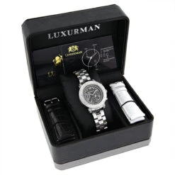 Ladies Genuine Diamond Watch By LUXURMAN 0.3ct Black MOP 8 Ladies Genuine Diamond Watch By LUXURMAN 0.3ct Black MOP -Luxurman ladies genuine diamond watch by luxurman 03ct black mop p 49201 3