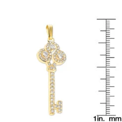 Ladies Necklaces 14K Yellow Gold Diamond Key Pendant 2 Carats 11 Ladies Necklaces 14K Yellow Gold Diamond Key Pendant 2 Carats -Luxurman ladies necklaces 14k gold diamond key pendant 200ct p 7098 rulerye
