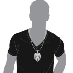 Large 14K Yellow Gold Men's Diamond Tiger Pendant With Black Enamel 10 Carats 18 Large 14K Yellow Gold Men's Diamond Tiger Pendant With Black Enamel 10 Carats -Luxurman large 14k gold mens diamond tiger pendant with black enamel 10 carats 000773 bodwh