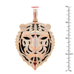 Large 14K Yellow Gold Men's Diamond Tiger Pendant With Black Enamel 10 Carats 23 Large 14K Yellow Gold Men's Diamond Tiger Pendant With Black Enamel 10 Carats -Luxurman large 14k gold mens diamond tiger pendant with black enamel 10 carats 000773 rulerro