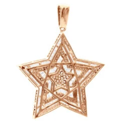 Large 2 Inch Men's Diamond Star Pendant 14K White Gold 5 Carats 13 Large 2 Inch Men's Diamond Star Pendant 14K White Gold 5 Carats -Luxurman large 2 inch mens diamond star pendant 14k white rose yellow gold 5 carats 803233 back rose