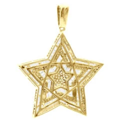 Large 2 Inch Men's Diamond Star Pendant 14K White Gold 5 Carats 12 Large 2 Inch Men's Diamond Star Pendant 14K White Gold 5 Carats -Luxurman large 2 inch mens diamond star pendant 14k white rose yellow gold 5 carats 803233 back yellow