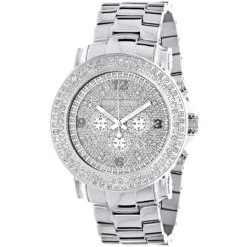 Large 2 Row Diamond Bezel Luxurman Watch 5ct New Arrival Oversized