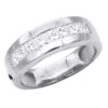 2.5 Carat Princess Cut Diamond Wedding Band For Men & Women 14K White Gold 8mm