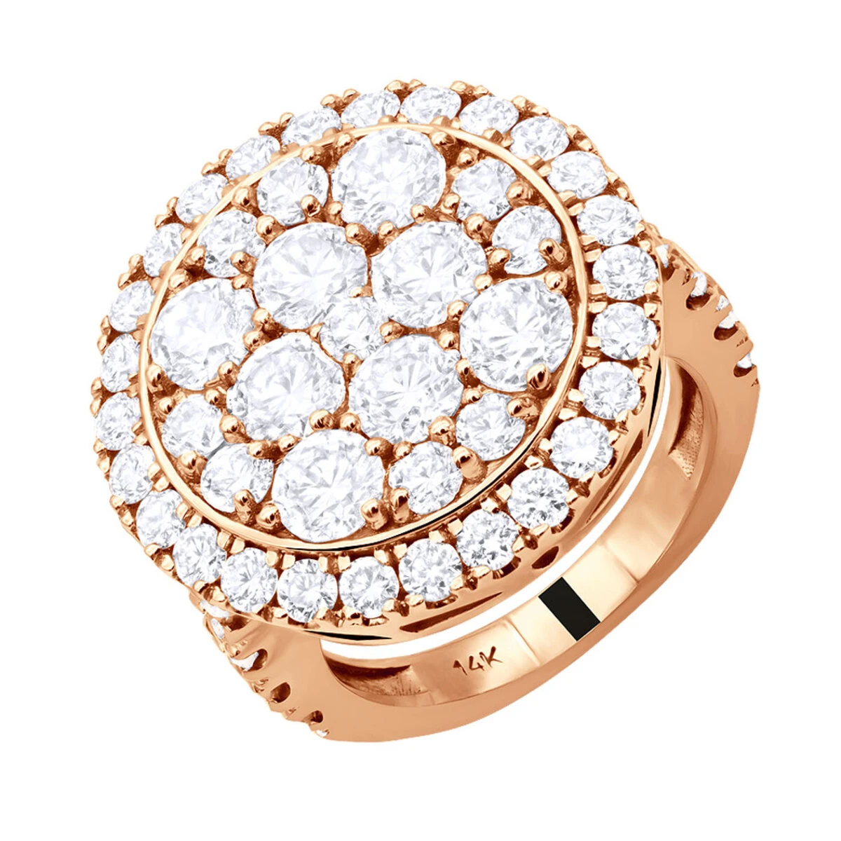 Large 5 Carat Diamond Ring For Women 14K White Gold 3 Large 5 Carat Diamond Ring For Women 14K White Gold - Image 3