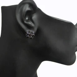 Large Black Diamond Cluster Earrings 5.50ct 14K Black Plated Gold -Luxurman large black diamond cluster earrings 550ct 14k p 45559bod