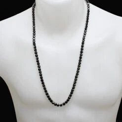 Large Black Diamond Necklace Chain 151.50ct 14K White Gold -Luxurman large black diamond necklace chain 15150ct 14k p 41208bod