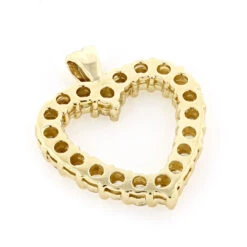 Large Diamond Heart Necklace 14K Yellow Gold 3.0ct 8 Large Diamond Heart Necklace 14K Yellow Gold 3.0ct -Luxurman large diamond heart necklace 14k 320ct p 27759 backye