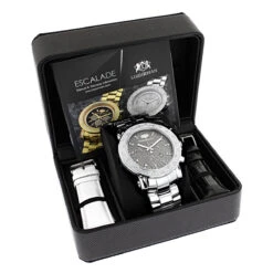 Large Face Diamond For Men Oversized Luxurman Escalade Watch 0.25ct -Luxurman large face diamond watches for men oversized luxurman escalade watch 025ct box