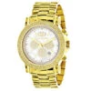 Large Luxurman Men's Watch With Diamonds 0.25ct Yellow Gold Plated Escalade 48mm