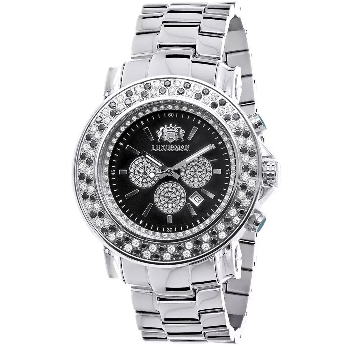 Luxurman Escalade Oversized 4 Carat White & Black Diamond Watch For Men 1 Luxurman Escalade Oversized 4 Carat White & Black Diamond Watch For Men